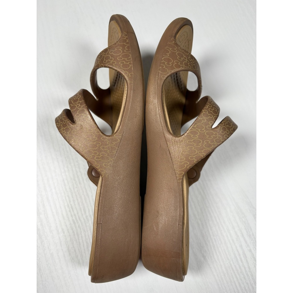 Crocs Disney Mickey Mouse Patricia Strappy Wedge Sandals Womens 8 Brown Bronze - Picture 10 of 13